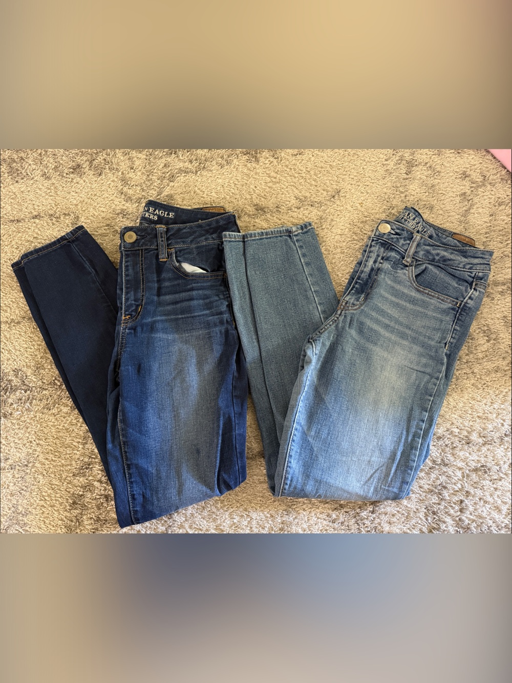 American Eagle Outfitters Women’s Jeans - Dark Blue, Light Blue